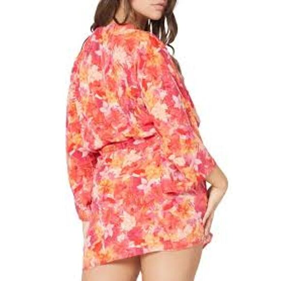 L*Space Pfeiffer Mini Wrap Dress Coverup in Into The Tropics PFEDR21 Large L NEW - Picture 5 of 6